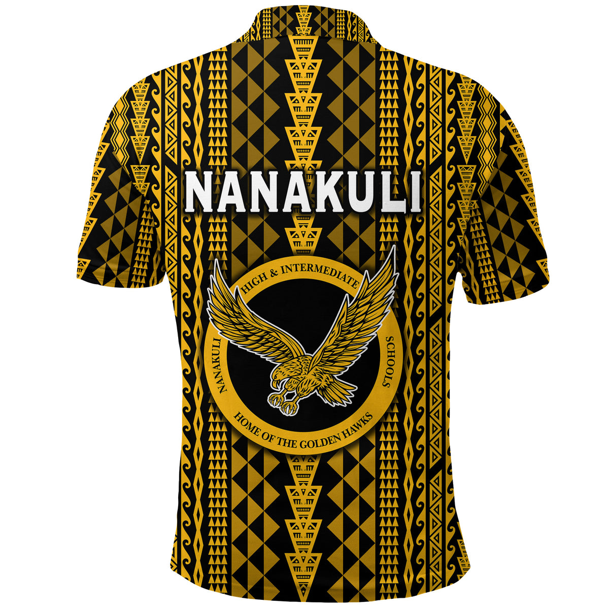 Hawaii Nanakuli School Polo Shirt Golden Hawks Simple Style LT8 - Polynesian Pride