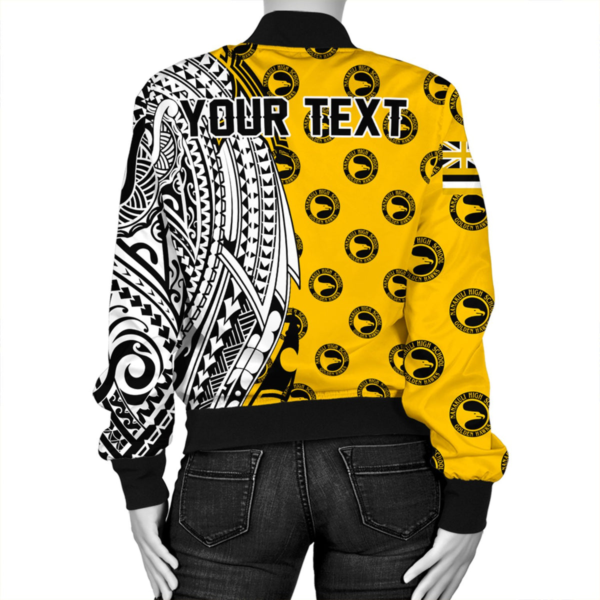(Personalized) Hawaii Bomber Jacket - Nanakuli High Tribal Kakau Bomber Jacket AH - Polynesian Pride