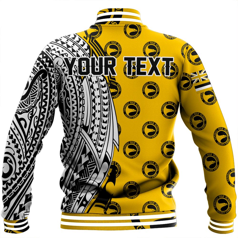 (Personalized) Hawaii Baseball Jacket - Nanakuli High Tribal Kakau Baseball Jacket - AH - Polynesian Pride