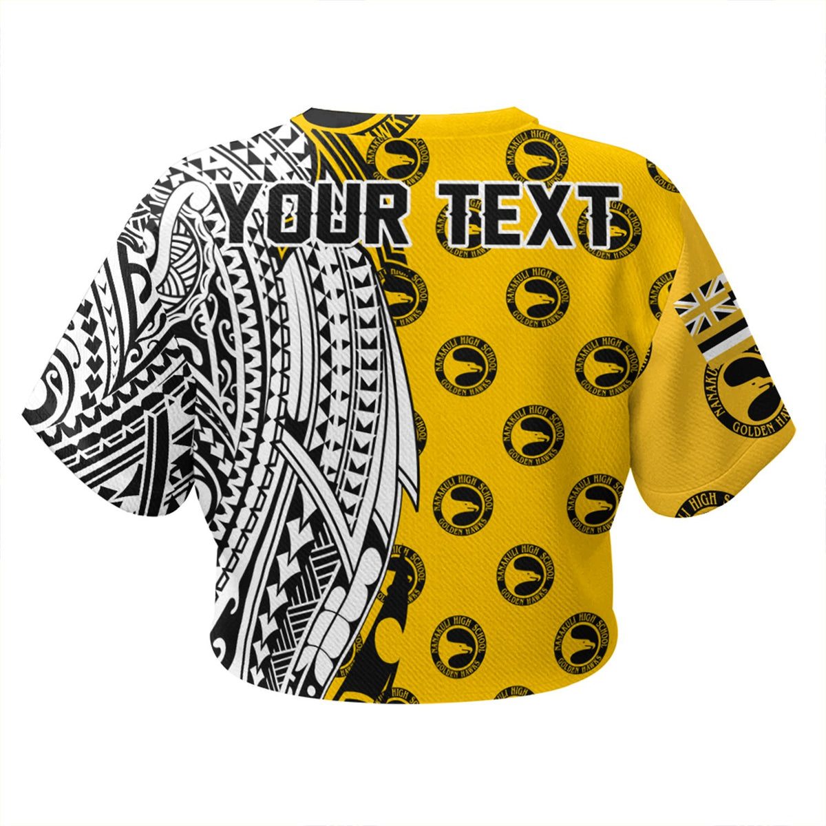 (Personalised) Hawaii - Nanakuli High Tribal Kakau All - over Print Crop Top T-shirt AH - Polynesian Pride