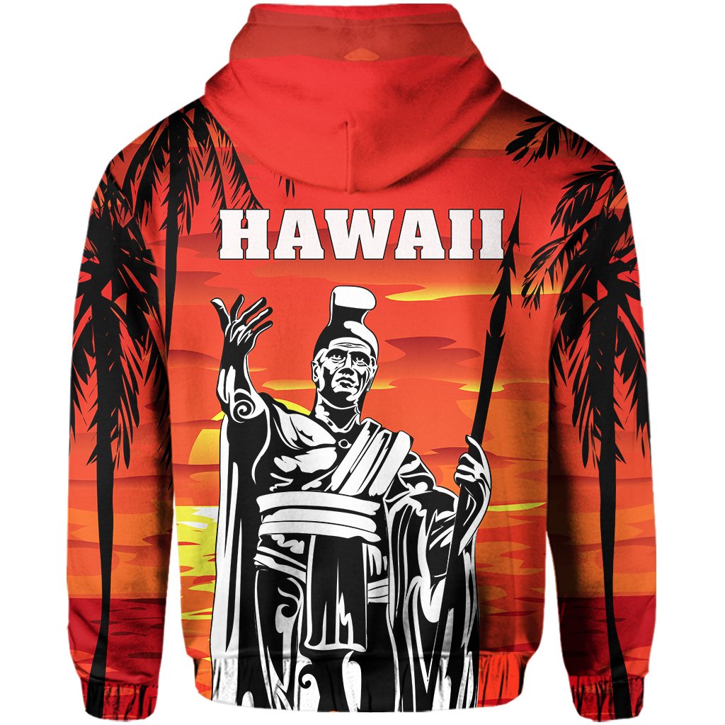 Hawaii King Summer Sunset Hoodie (Zip up) - Polynesian Pride