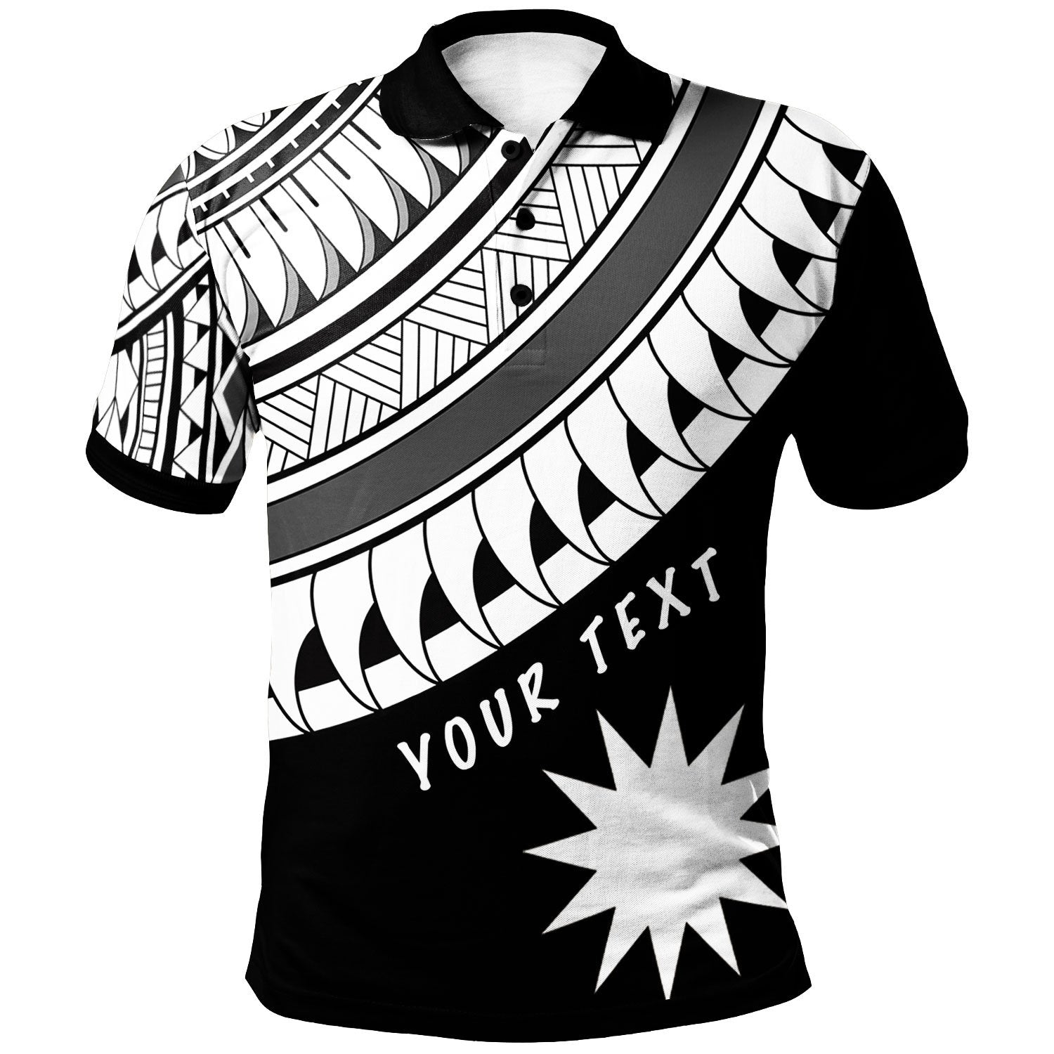 Nauru Custom Polo Shirt Ginger Lei Pattern White Unisex White - Polynesian Pride