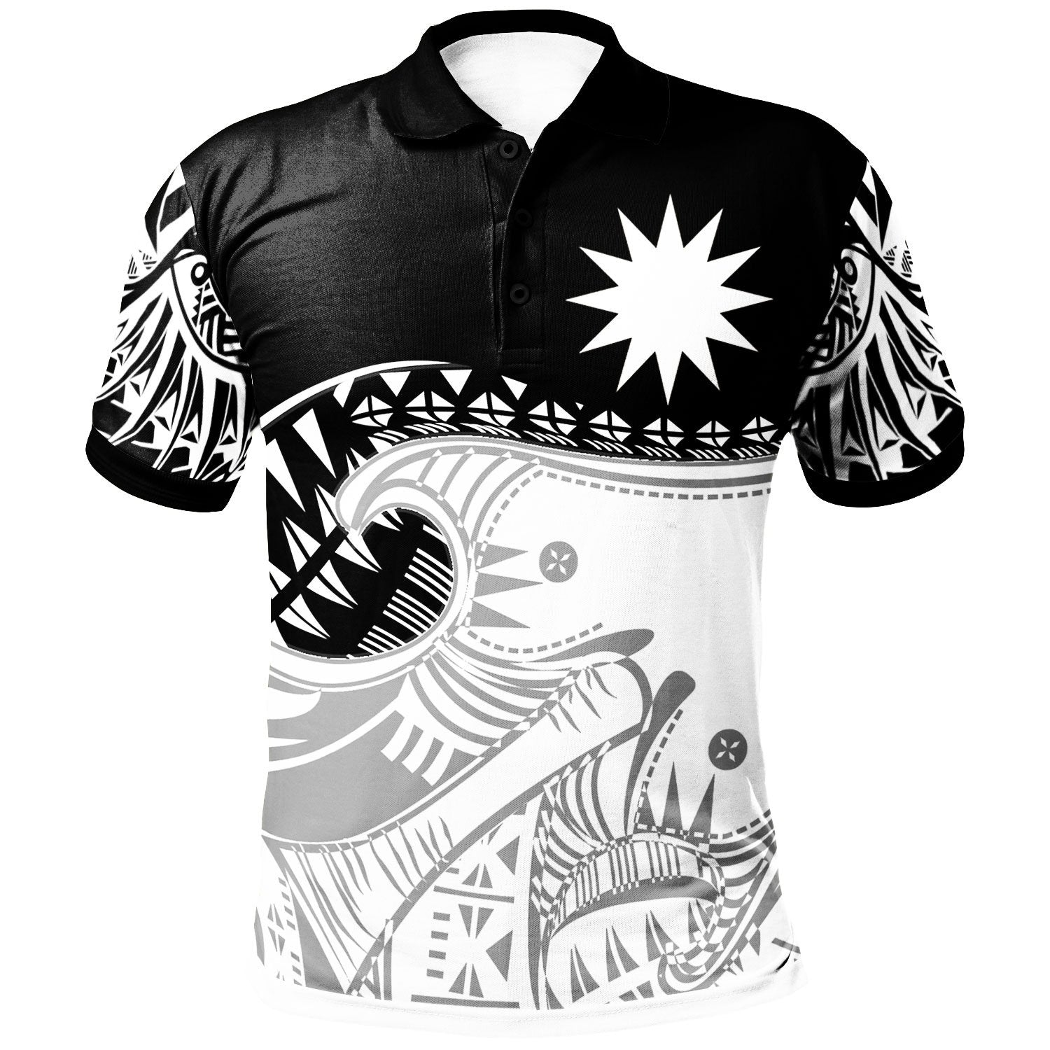 Nauru Custom Polo Shirt Dynamic Sport Style Unisex Black - Polynesian Pride