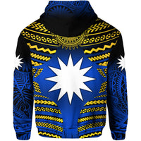 Custom Nauru Polynesian Flag Hoodie Creative Style Gradient Blue LT8 - Polynesian Pride