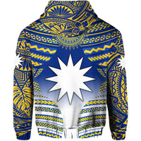 Nauru Polynesian Flag Hoodie Creative Style Blue NO.1 LT8 - Polynesian Pride