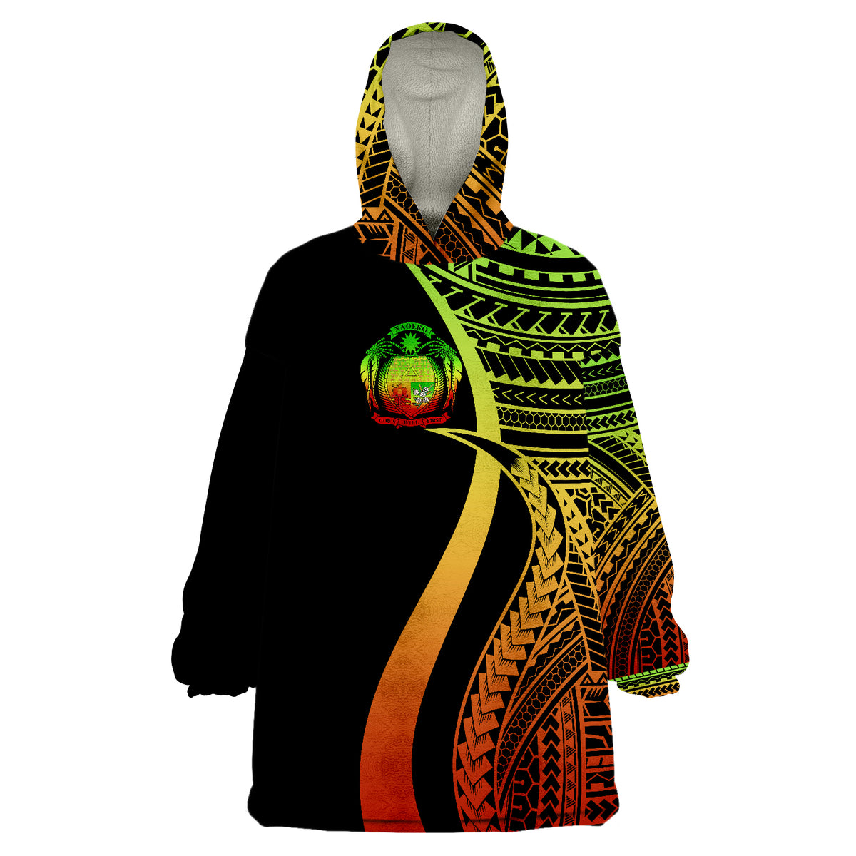 Nauru Reggae Tentacle Tribal Pattern Wearable Blanket Hoodie LT9 Unisex One Size - Polynesian Pride