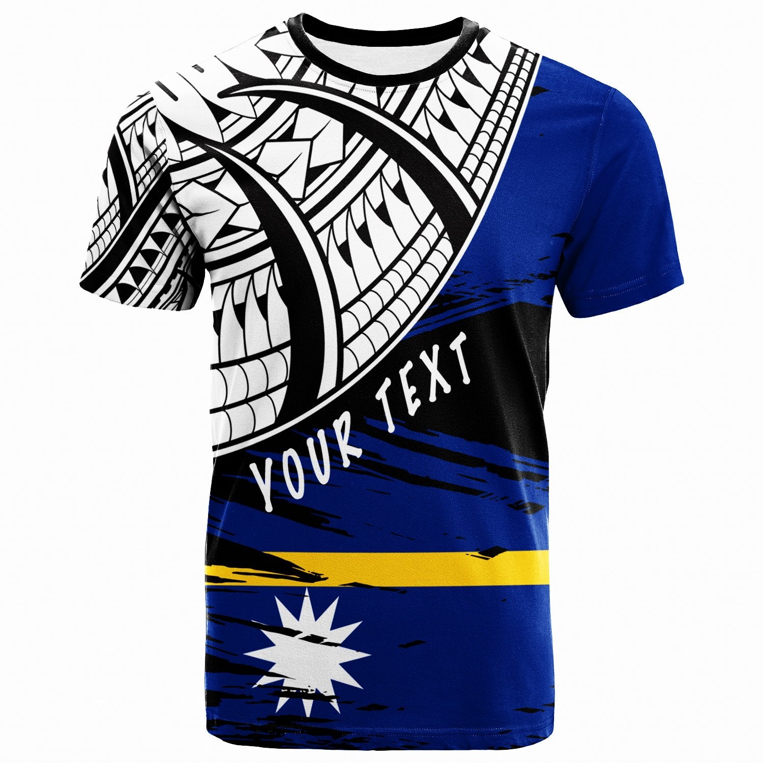 Nauru Custom T Shirt Nauru Flag Style With Claw Pattern Unisex Purple - Polynesian Pride