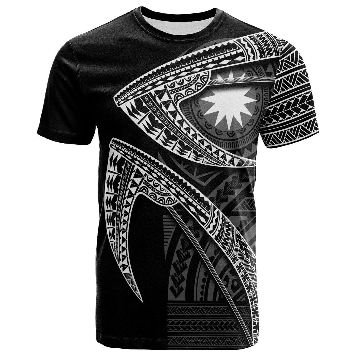 Nauru T Shirt Fish Hook Unisex Black - Polynesian Pride