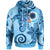 Nauru Hoodie Tribal Plumeria Pattern Unisex Blue - Polynesian Pride