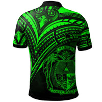 Nauru Polo Shirt Green Color Cross Style - Polynesian Pride