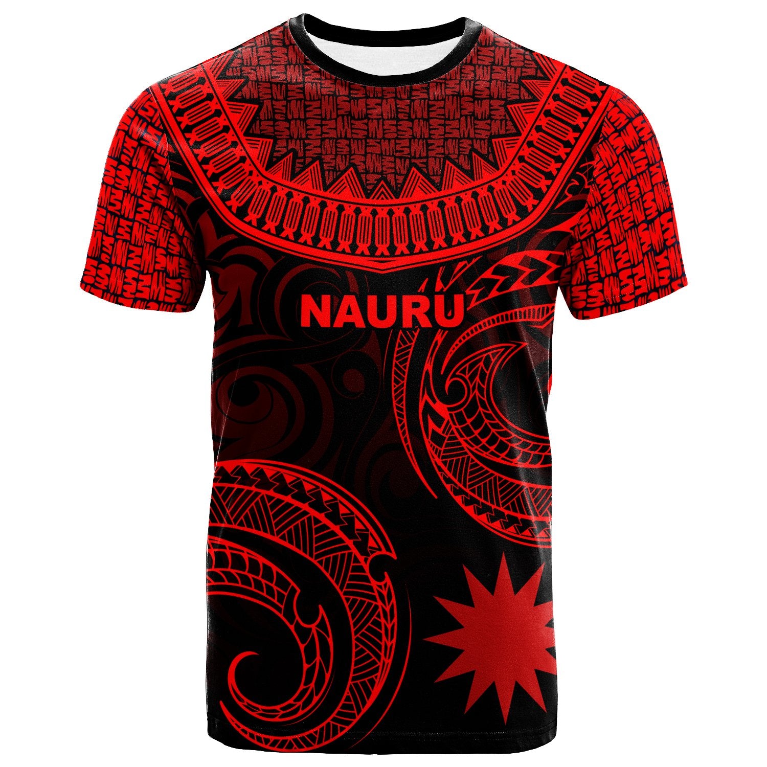 Nauru T Shirt Unique Serrated Texture Red Unisex Red - Polynesian Pride