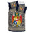 (Custom Personalised) Tonga Pattern Bedding Set Coat of Arms - Navy and Beige LT4 - Polynesian Pride