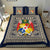 (Custom Personalised) Tonga Pattern Bedding Set Coat of Arms - Navy and Beige LT4 - Polynesian Pride