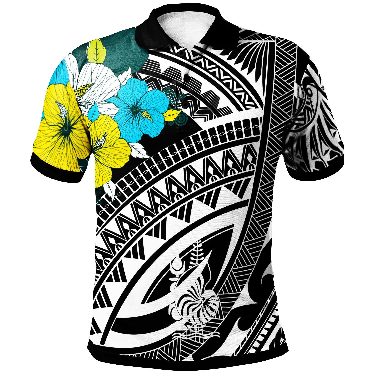 New Caledonia Polo Shirt Polynesian Pattern Black Color Unisex Black - Polynesian Pride