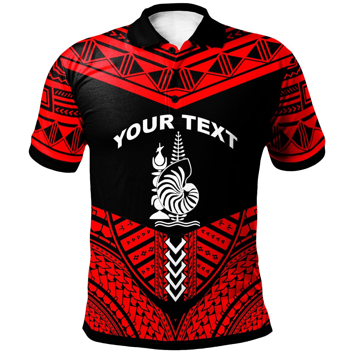 New Caledonia Custom Polo Shirt Tribal Pattern Cool Style Red Color Unisex Red - Polynesian Pride