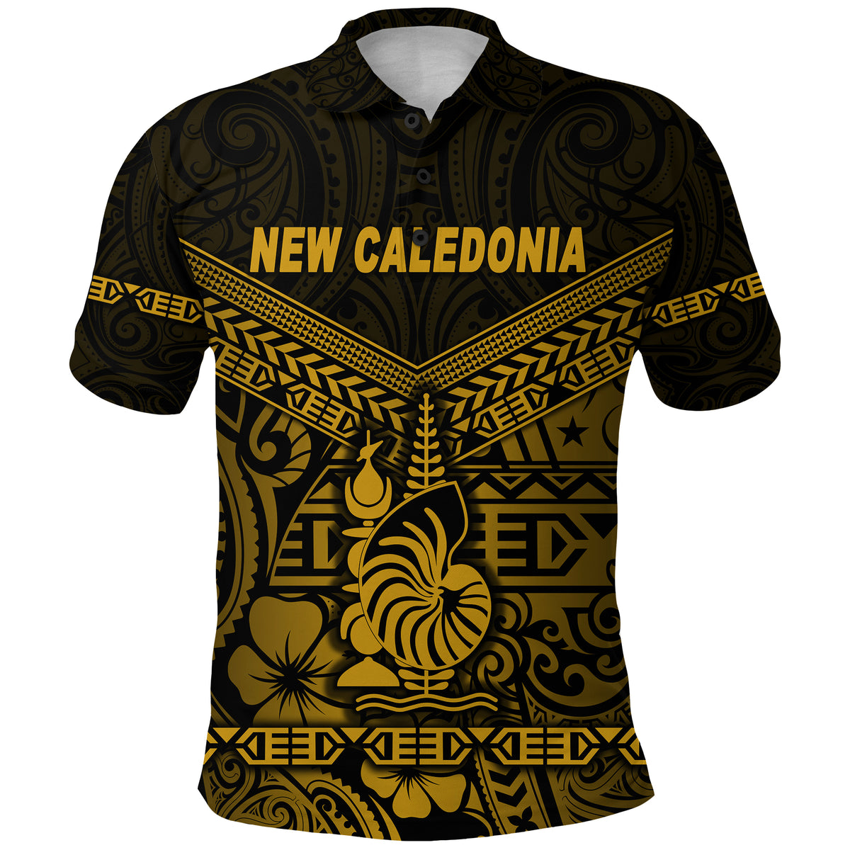 New Caledonia Polo Shirt Simple Style Gold LT8 - Polynesian Pride