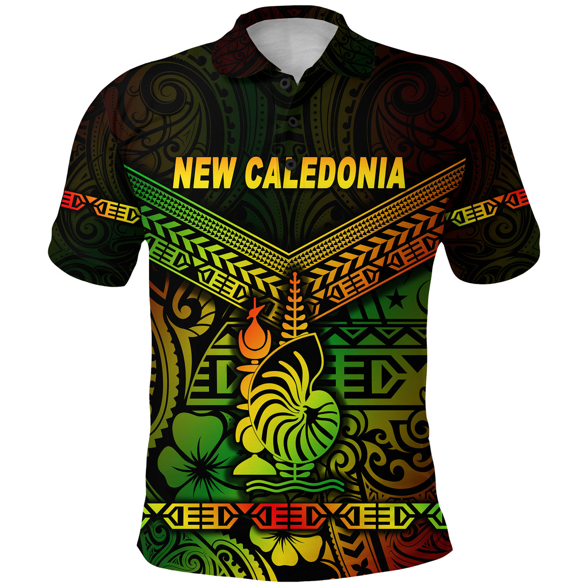 Custom New Caledonia Polo Shirt Simple Style Reggae LT8 - Polynesian Pride
