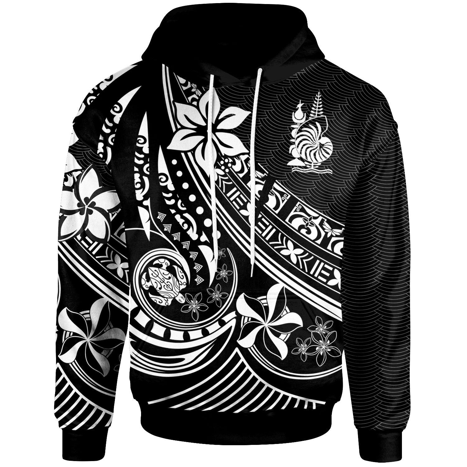 New Caledonia Hoodie The Flow of The Ocean White Unisex White - Polynesian Pride