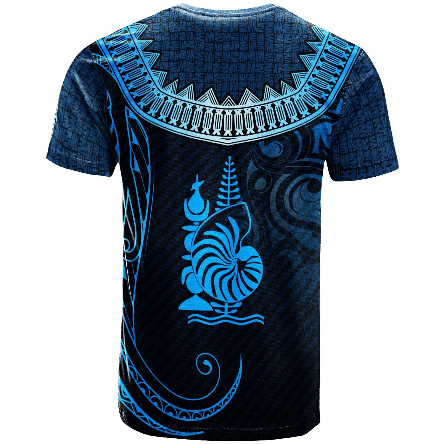 New Caledonia Custom T Shirt Serrated Pattern Blue Color Unisex Blue - Polynesian Pride