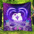 (Personalized) Hawaiian Couple Hibiscus Valentine Premium Quilt - Bliss Style AH Purple - Polynesian Pride