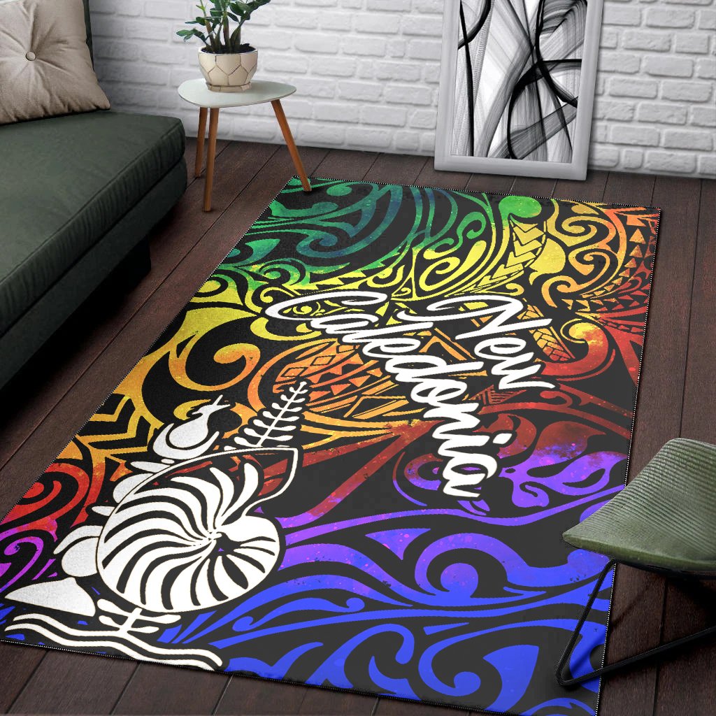 New Caledonia Area Rug - Rainbow Polynesian Pattern - Polynesian Pride