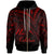 New Caledonia Zip Hoodie Red Color Cross Style Unisex Black - Polynesian Pride