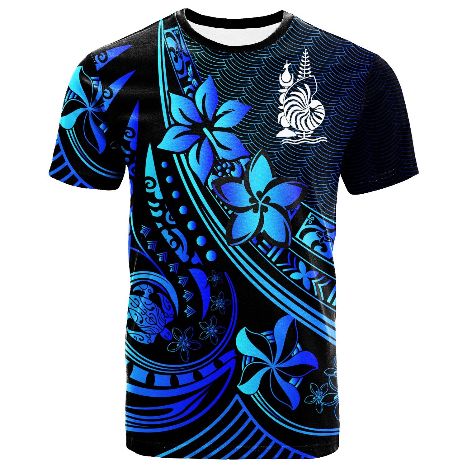 New Caledonia T Shirt The Flow Of The Ocean Blue Unisex Blue - Polynesian Pride