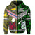 Custom New Zealand Niue Zip Hoodie Maori and Polynesian Together Green, Custom Text and Number LT8 - Polynesian Pride