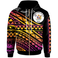 Niue Custom Zip Hoodie Special Polynesian Ornaments Unisex Black - Polynesian Pride