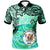 Niue Polo Shirt Vintage Floral Pattern Green Color Unisex Green - Polynesian Pride