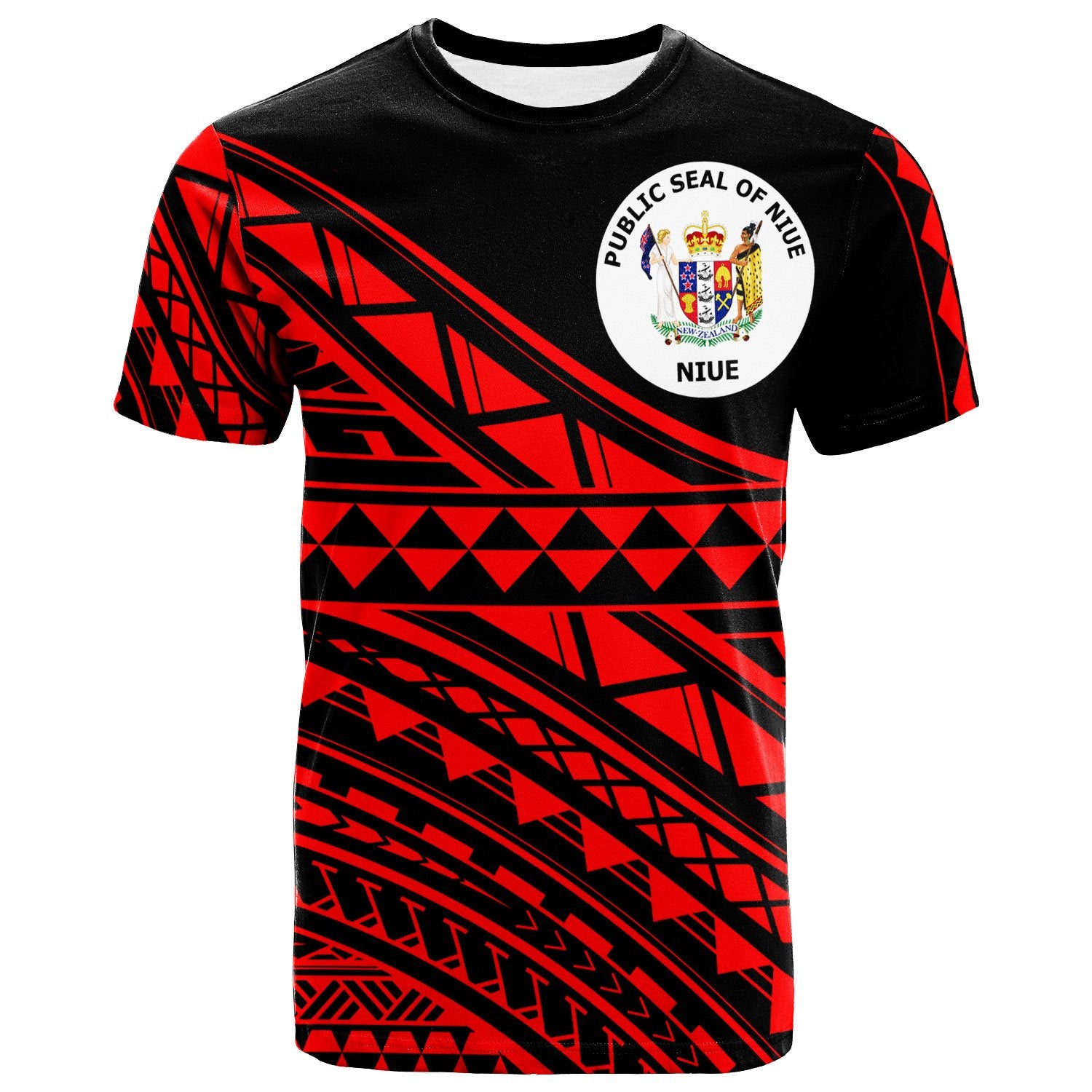 Niue Custom T Shirt Special Polynesian Ornaments Red Color Unisex Red - Polynesian Pride