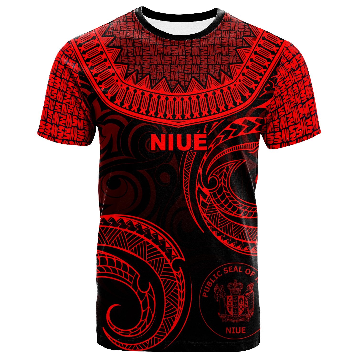 NiueT Shirt Unique Serrated Texture Red Unisex Red - Polynesian Pride