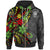 Niue Zip Hoodie Tribal Flower With Special Turtles Unisex Black - Polynesian Pride