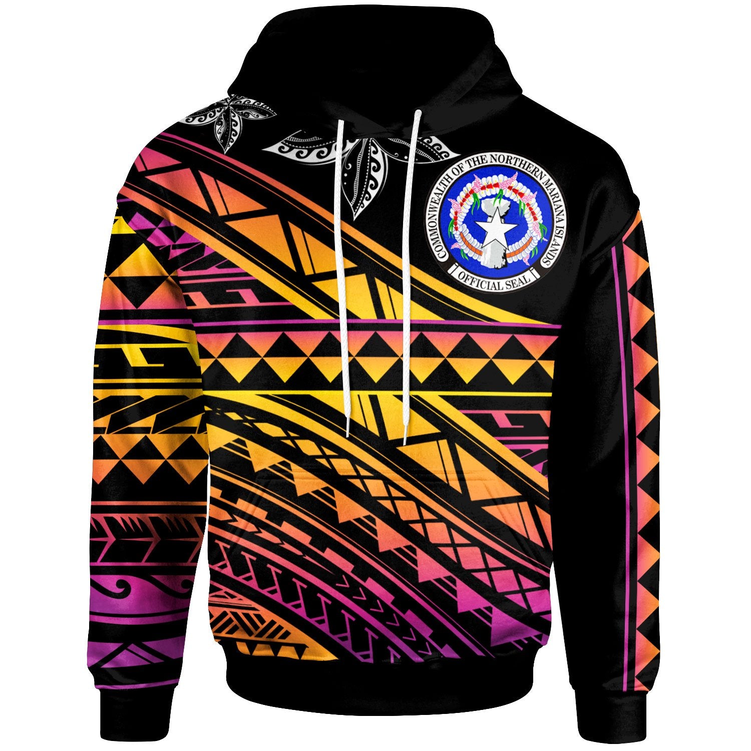 CNMI Custom Hoodie Special Polynesian Ornaments Unisex Black - Polynesian Pride