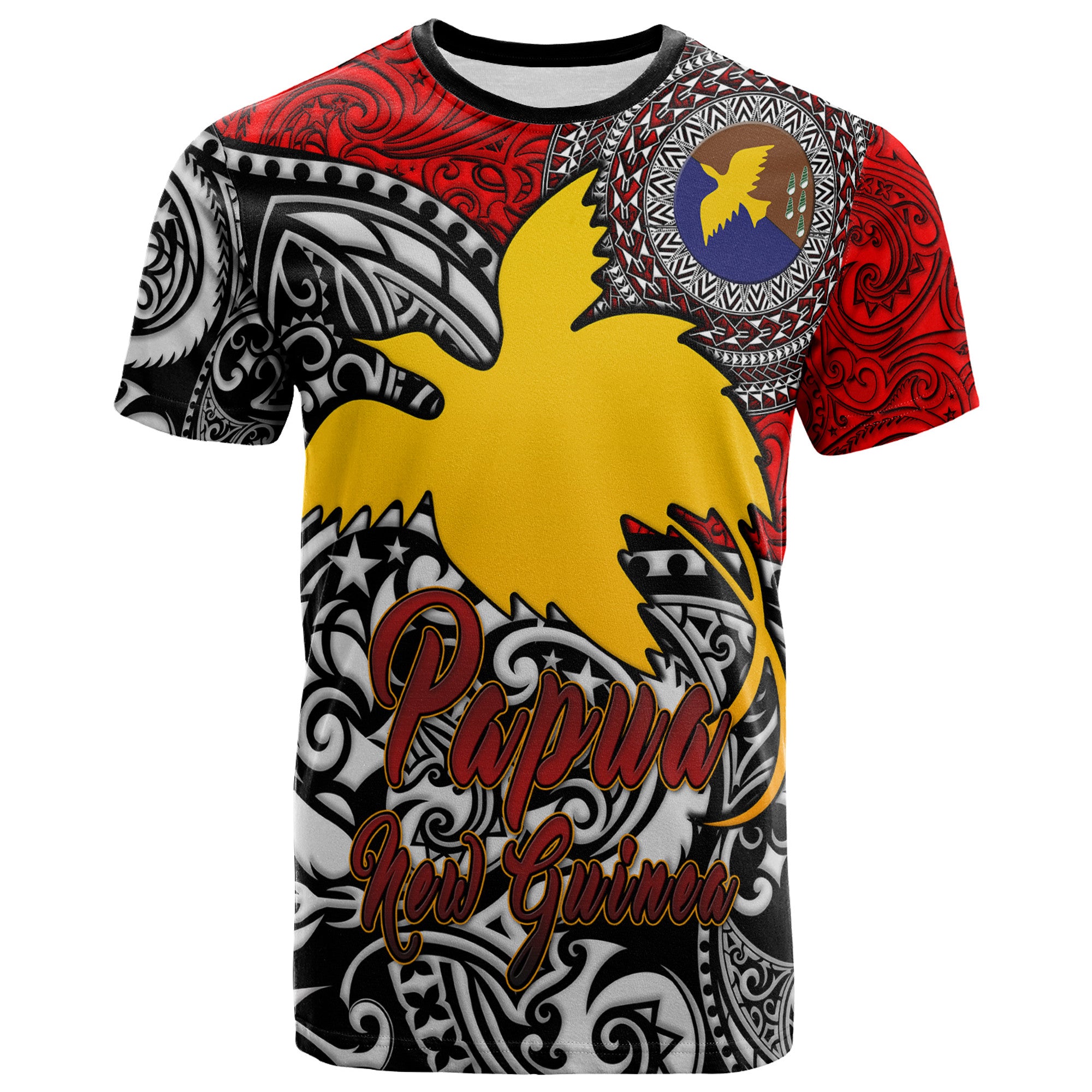 Papua New Guinea T shirt Custom Manus Of Papua New Guinea With Polynesian Patterns T shirt Red - Polynesian Pride