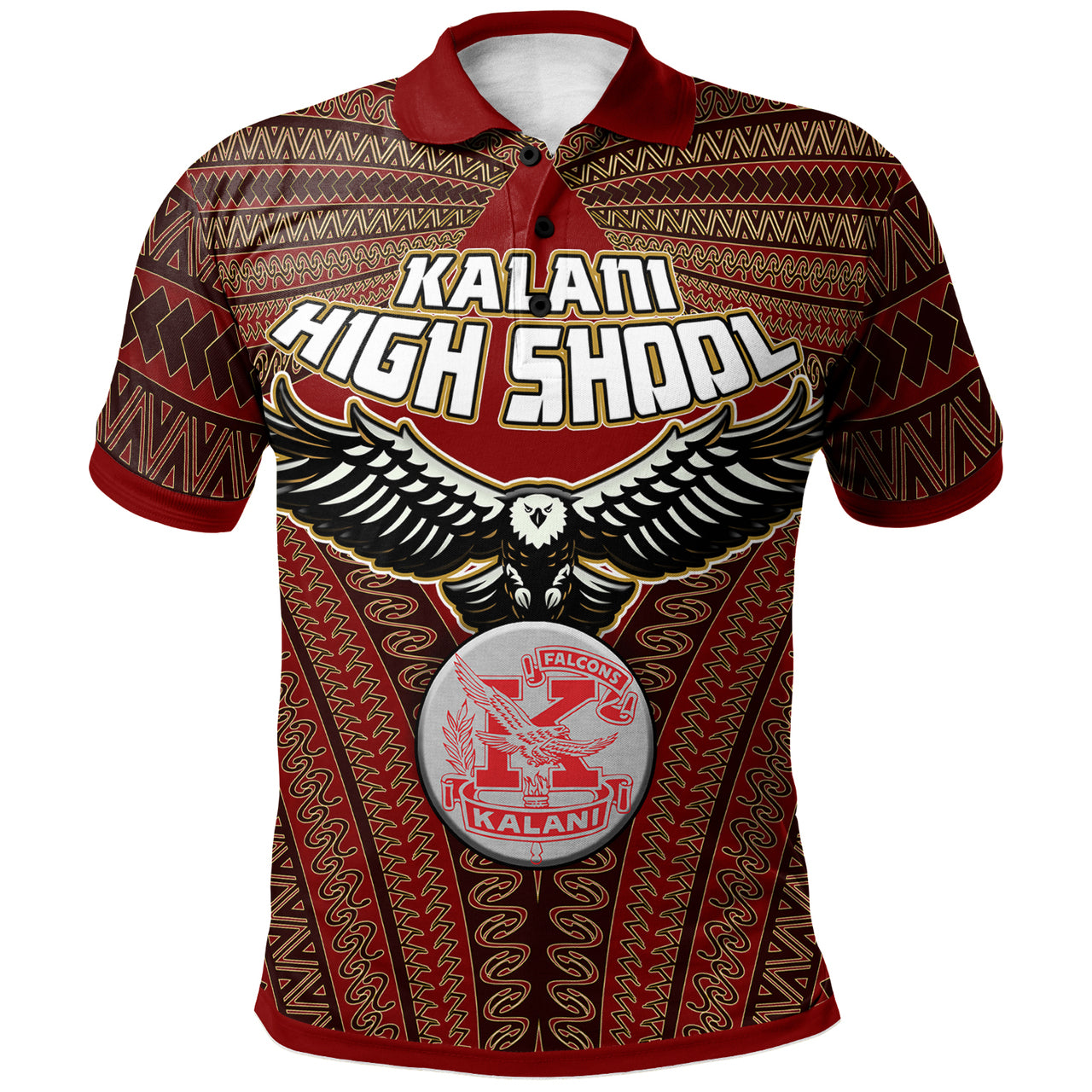 Hawaii Kalani High School Custom Polo Shirt Kalani High School Polynesian With Falcon Pattern LT10 Red - Polynesian Pride