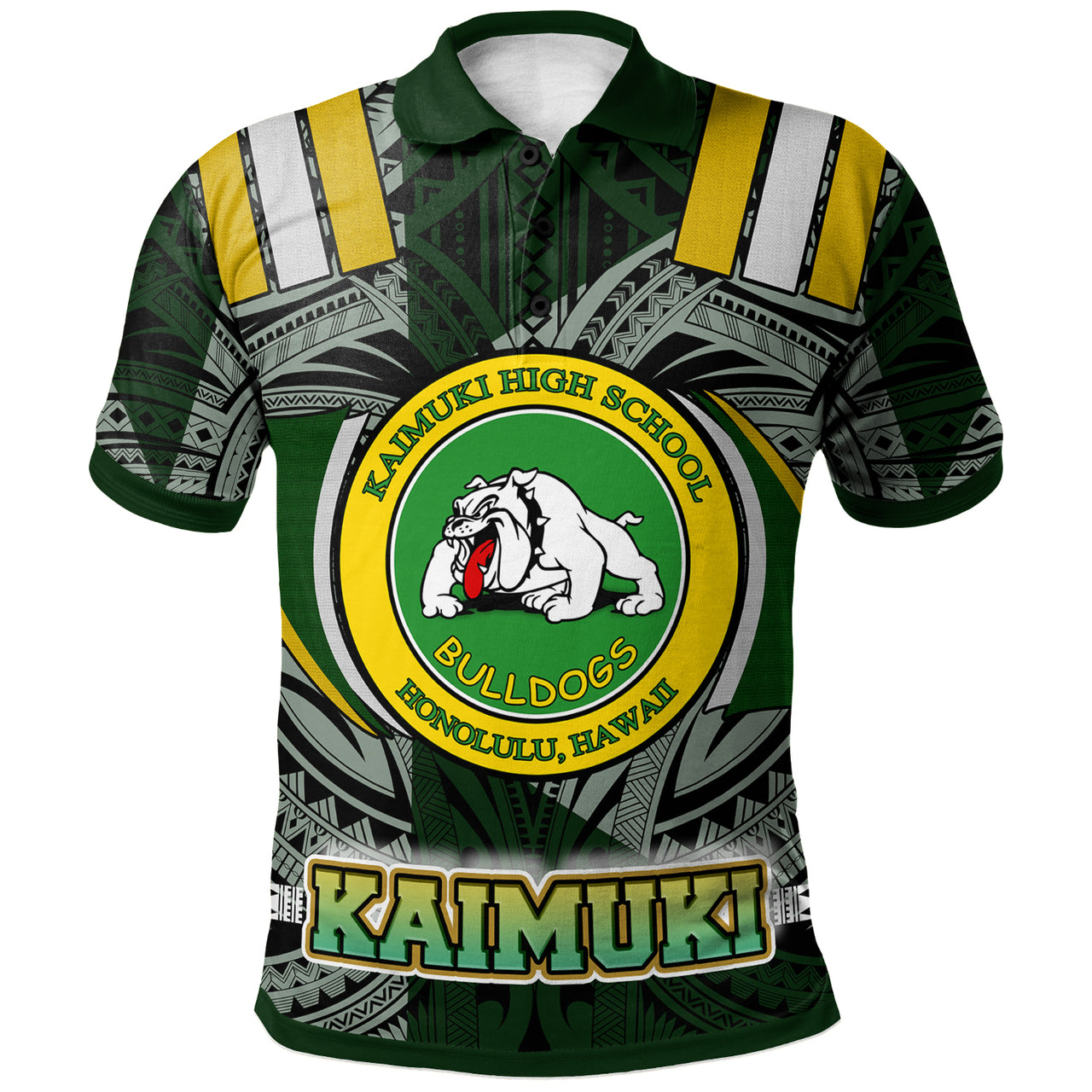 Hawaii Kaimuki High School Polo Shirt Custom Kaimuki High School Polynesian Pattern Polo Shirt LT10 Green - Polynesian Pride