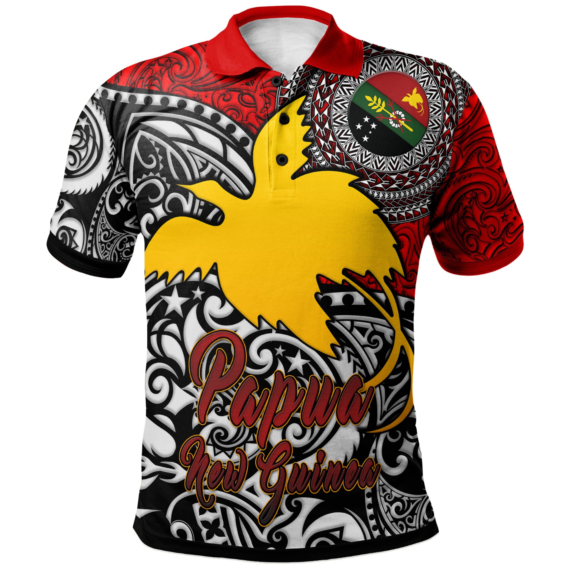 Papua New Guinea Polo Shirt Custom Chimbu Of Papua New Guinea With Polynesian Patterns Polo Shirt Art - Polynesian Pride