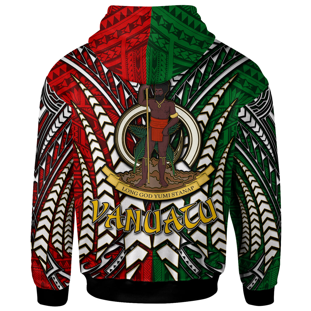 Vanuatu Hoodie Custom Vanuatu Independence Anniversary With Arm Polynesian Patterns Hoodie LT10 - Polynesian Pride