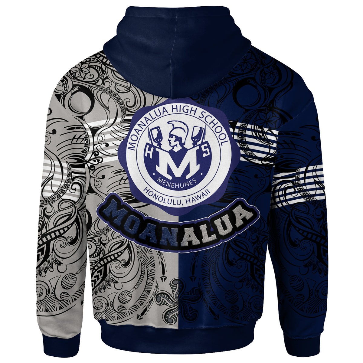 Hawaii Moanalua High School Custom Hoodie Moanalua High School Polynesian With Falcon Pattern LT10 - Polynesian Pride