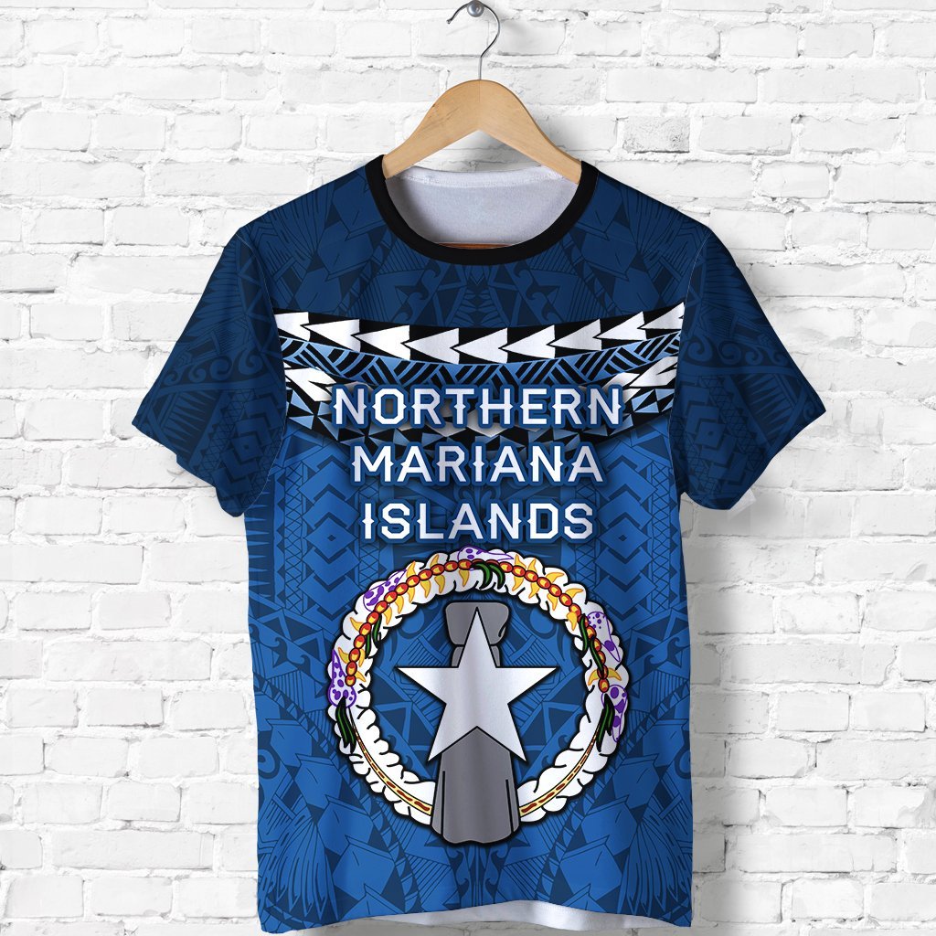 Northern Mariana Islands Polynesian T Shirt Vibes Version Unisex Blue - Polynesian Pride