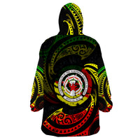 Northern Mariana Islands Reggae Tribal Wave Wearable Blanket Hoodie LT9 - Polynesian Pride