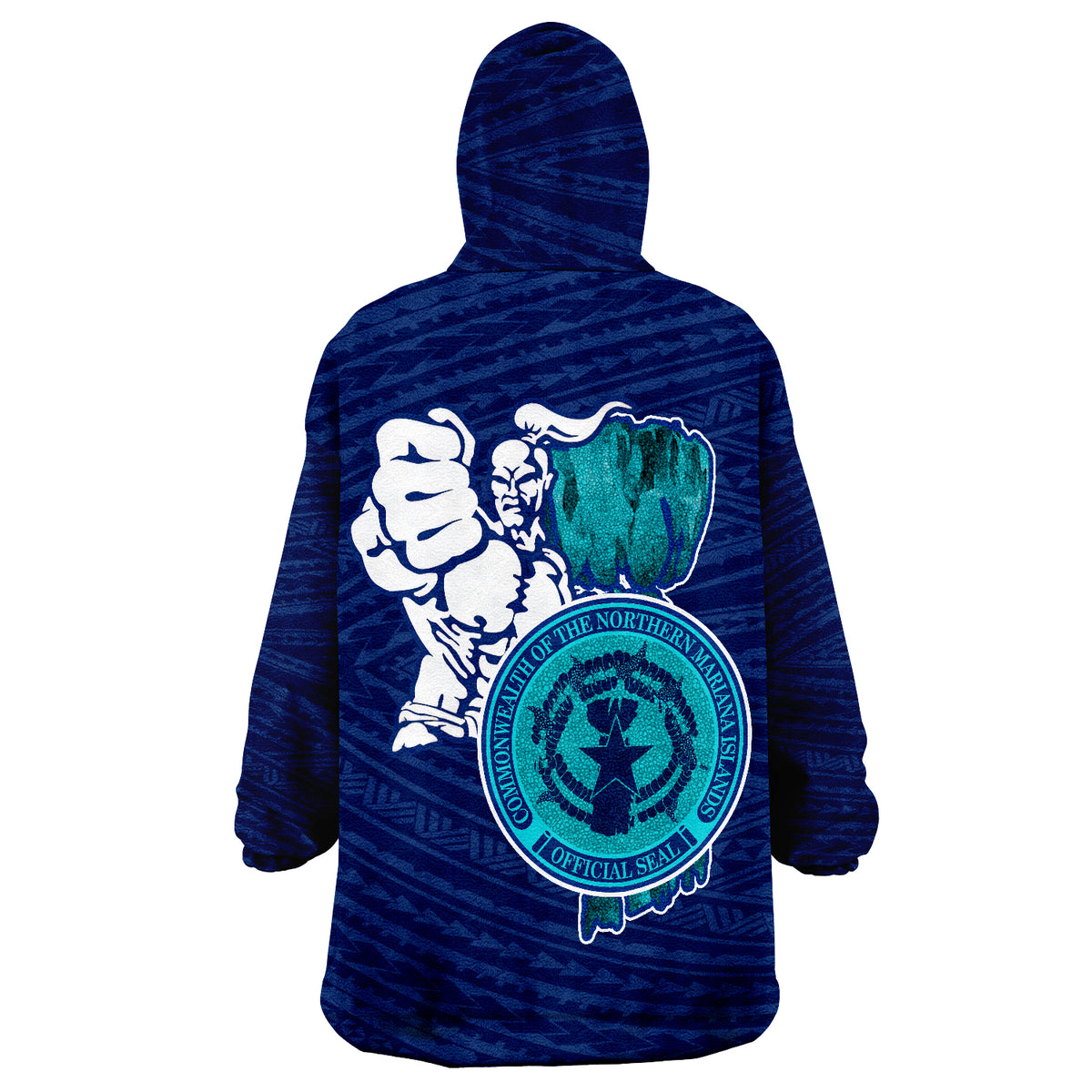 Northern Mariana Islands Saipan Warrior Wearable Blanket Hoodie LT9 - Polynesian Pride