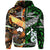 Custom New Zealand Australia Hoodie Maori and Aboriginal Together Green, Custom Text and Number LT8 - Polynesian Pride