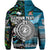 Custom New Zealand Fiji Hoodie Maori and Tapa Together Paua Shell, Custom Text and Number LT8 - Polynesian Pride