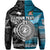 Custom New Zealand Fiji Hoodie Maori and Tapa Together Black, Custom Text and Number LT8 - Polynesian Pride