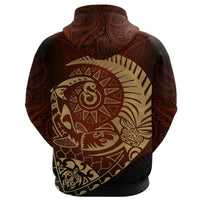New Zealand Zip Hoodie Maori Warrior Tattoo Tangaroa - Polynesian Pride