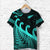 New Zealand Rugby Maori T Shirt Silver Fern Koru Vibes Turquoise LT8 - Polynesian Pride