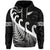 Custom New Zealand Rugby Maori Zip Hoodie Silver Fern Koru Vibes Black LT8 - Polynesian Pride