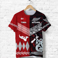 New Zealand Maori Aotearoa Tonga Polynesian Together T Shirt Red LT8 - Polynesian Pride